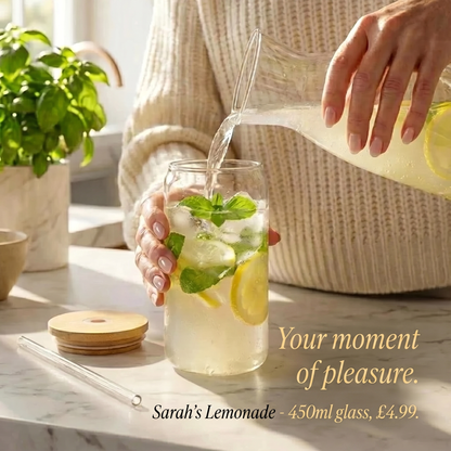 Premium glassware set made of glass and bamboo