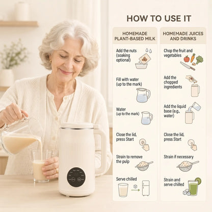 VitaMixia - 8-in-1 Multifunctional Maker for Making Plant-Based Milk, Juices & Much More