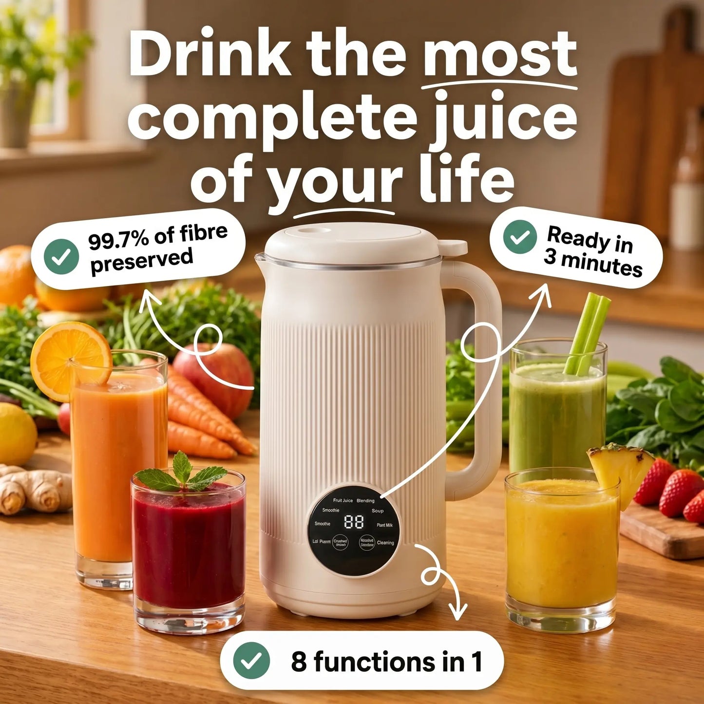 Vitamixia: The 8-in-1 Device That Keeps 100% of Your Fibers (And Cleans Itself)